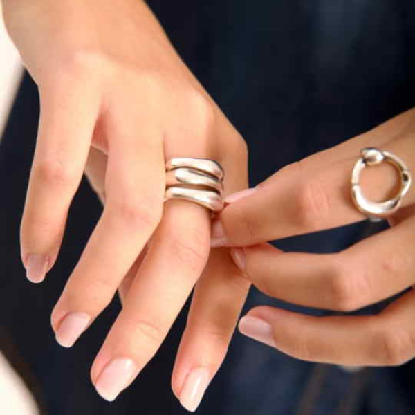 Ensemble trois bagues argent