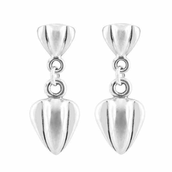 Triangle shaped silver earrings