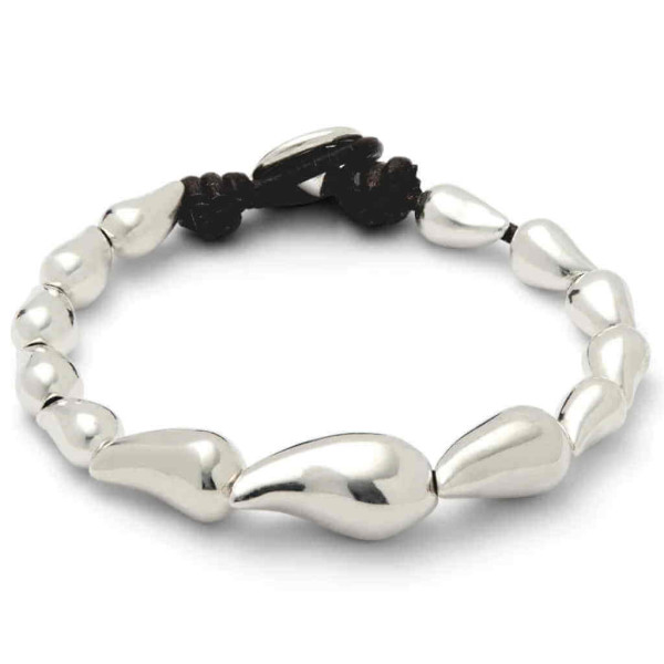 Pulsera Plata Perlas Forma Gota