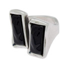 Anillo doble de cristal negro