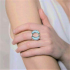 Double Moon Crystal Ring
