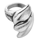 Hammerschlag Blaetter Silberring