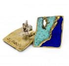 Abstract Ear Studs Turquoise Patina