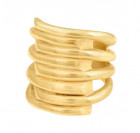 Wide Gold Spiral Ring - Tornado