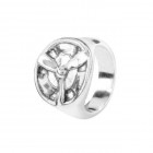 Round radar shaped silver ring