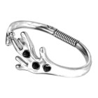 Korallenförmiger Armreif Schwarze Perlen