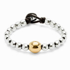 Silver Pearl Bracelet Gold Centerpiece