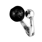 Anneau perle cabochon noir