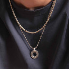 Collar unisex plata cadena serpiente