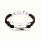 Pulsera Cuero Abalorio Rectangular