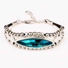 Armband Oval Kristall Blau