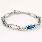 Pulsera Eslabones Ovales Cristales Azul