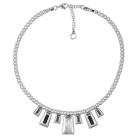 Collier perles 7 trapèze gris