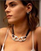 Collier cordon coton gros maillons