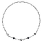 Collar 3 cuentas plata 2 bolas cristal