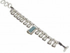 Rectangle Silver Charm Bracelet