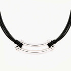 Leather Necklace Rectangle Link