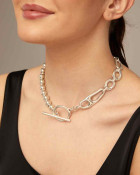 Collier de perles avec chaîne en argent