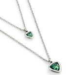 Collier double rang en cristal vert