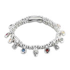 Zweilagiges silbernes Charm-Armband