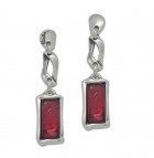 Boucles d'Oreilles Rectangulaires Cristal