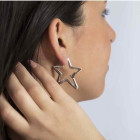 Shiny Star Silver Ear Studs