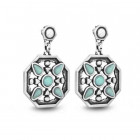 Boucles d'Oreilles Talisman Turquoise Cristal Opaque