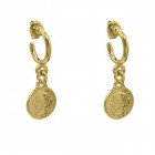 Gold Dangling Coin Earrings