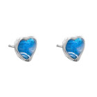 Boucles d'oreilles coeur verre bleu