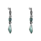 Tuerkise murano glas leder ohrringe