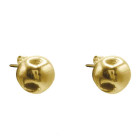 Button Stud Gold Earrings