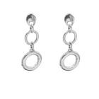 Double Silver Hoop Earrings