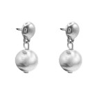 Small Silver Earrings Pearl Pendant