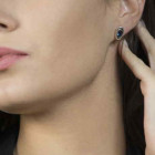 Clous d'oreilles cristal ovale bleu