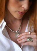 Coin Pendant Silver Snake Necklace