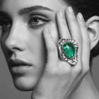 Hammered Crystal Ring Turquoise