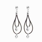 Lange Braune Lederohrringe