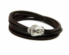 Wrap Leather Bracelet Buddha Charm