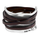 Leather strap accented cuff bracelet