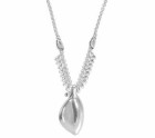 Silver Necklace Leaf Pendant - Arjuna
