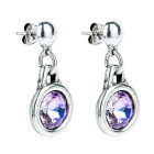 Pendientes colgantes cristal Swarovski morado