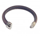 Bracelet Ouvert Cuir Marron