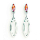 Pendientes Ovalados Cristal Rosado