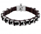 Umgewickeltes Leder Silberarmband