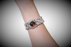 Bracelet Cabochon Brun-Rouge