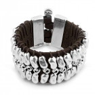 Wide Leather Bracelet - Cosmos