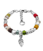 Colorful anklet with feather pendant
