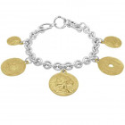 Coin Pendant Gold Chain Bracelet