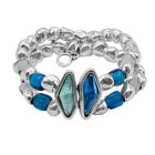 Double Rangée Bracelet Perles Argent