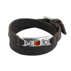 Leder Wickelarmband Cognacfarbener Kristall